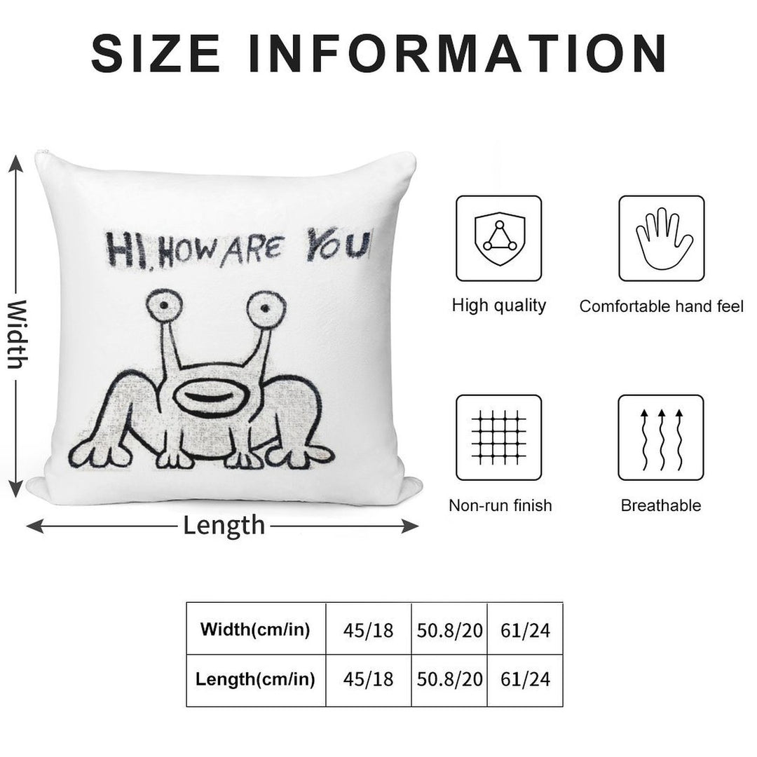 Daniel Johnston Hi How Are You Austin TX Soft Warmth Comfort Throw Pillow