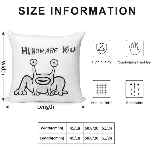 Daniel Johnston Hi How Are You Austin TX Soft Warmth Comfort Throw Pillow