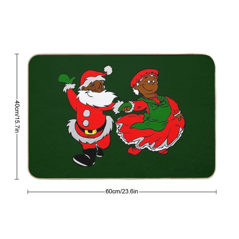 Black Santa Mrs Claus  Toxin-Free Bath Mat