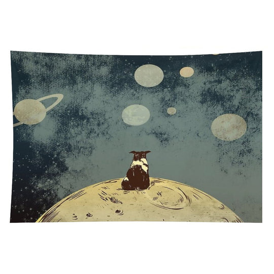 Endless Opportunities  - Dog Looking Into Space Tapestry