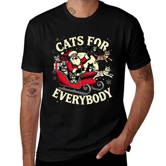 Christmas Cats for Everybody Santa Lover Holiday  Moisture-wicking T-Shirt