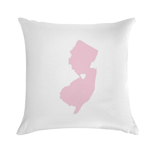 New Jersey Love in Pink Soft Fade-Resistant Throw Pillow