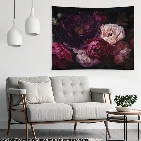 Vintage Moody Floral Baroque Botanical Night Garden Nightgarden Tapestry