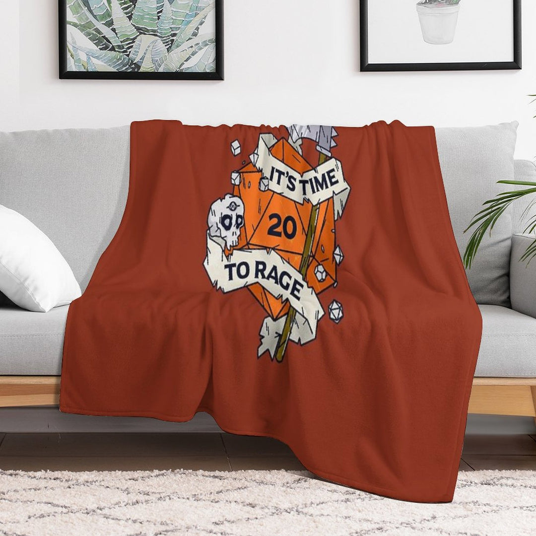 Tabletop RPG Barbarian - It's Time To Rage Premium Throw Blanket