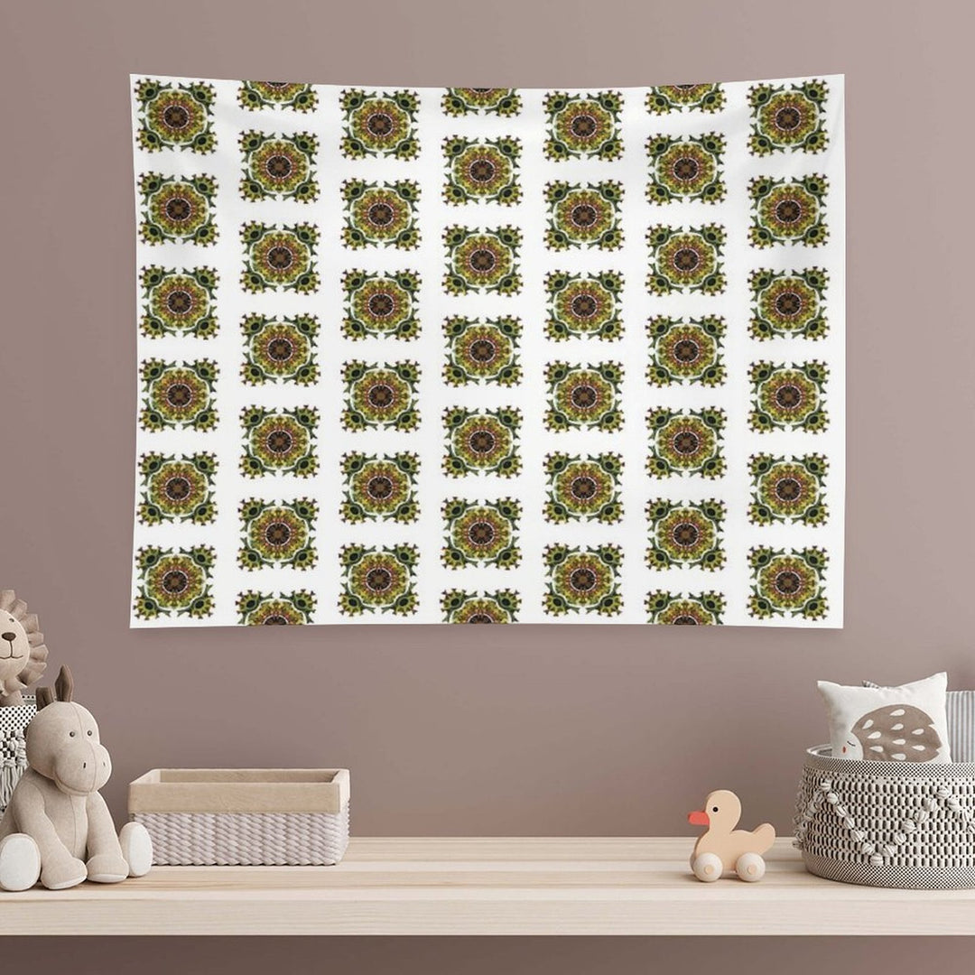 Green Organic Plant Pattern Tapestry
