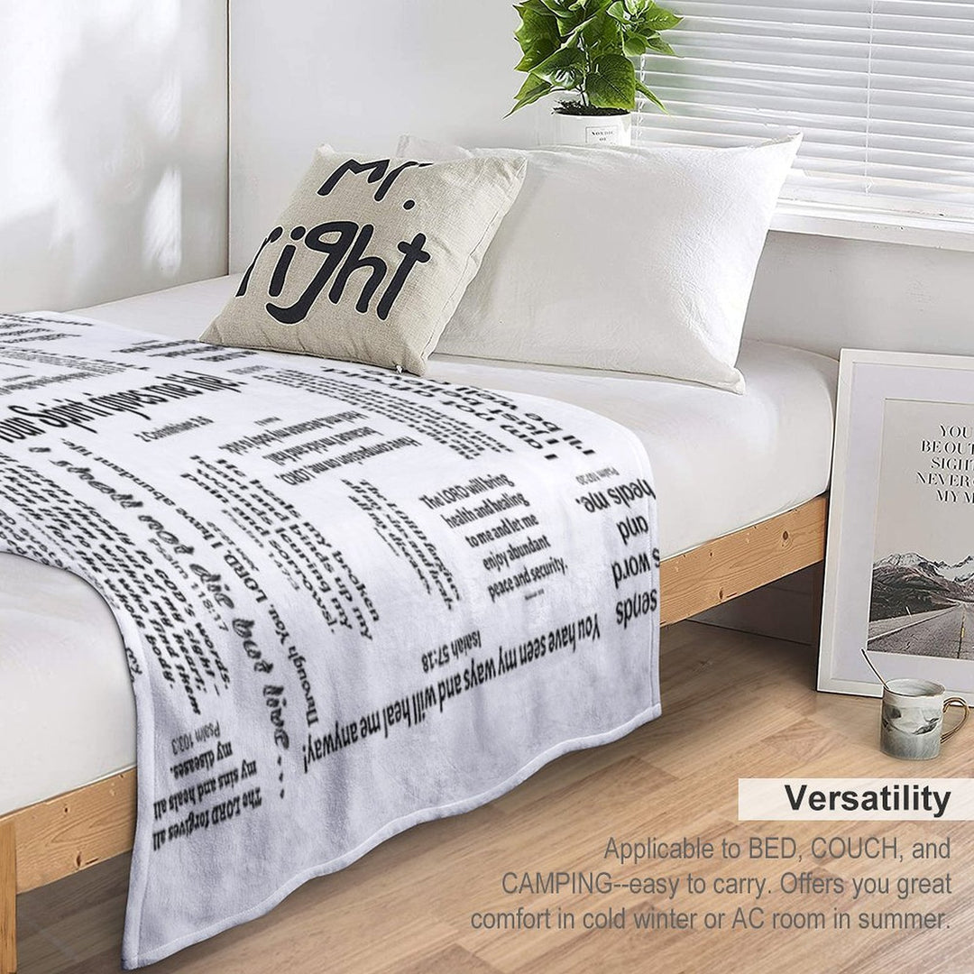 Healing Scriptures Blanket - White Wrinkle-free Throw Blanket