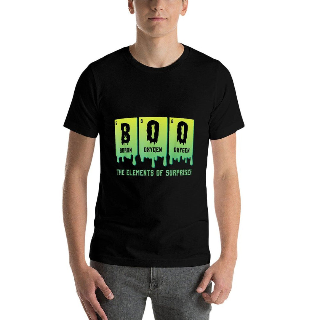 Funny Boo Elements of Surprise Science Teacher Halloween  Oversized Silhouette T-Shirt