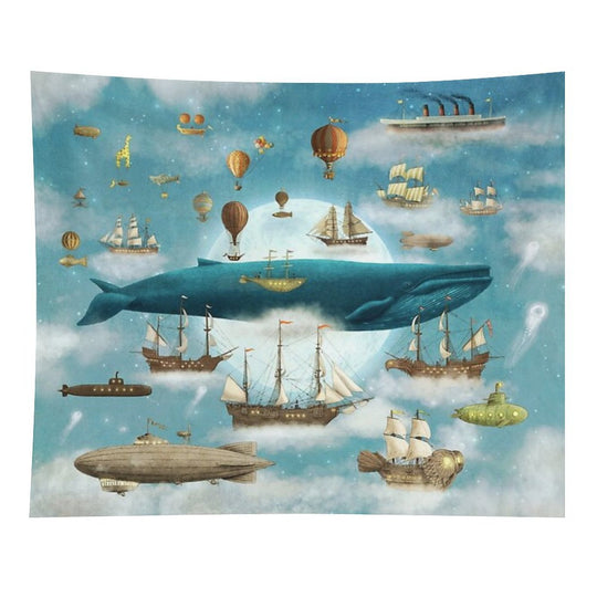 Ocean Meets Sky - Book Art Tapestry