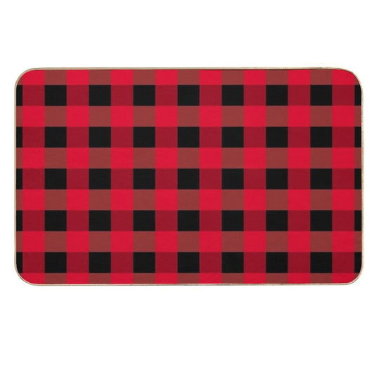 Buffalo Plaid Red And Black Checkered Pattern, Classic Lumberjack Design  Rapid-Drying Bath Mat