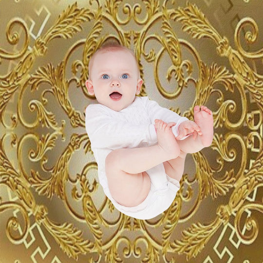 Ornate Baroque Gold Black Greek Keys Meander Eco-conscious Throw Blanket