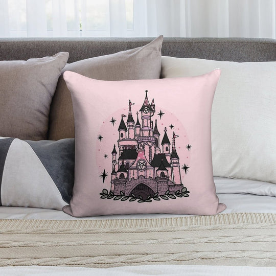 The Magical Goth Castle Soft Shrink-Resistant Throw Pillow
