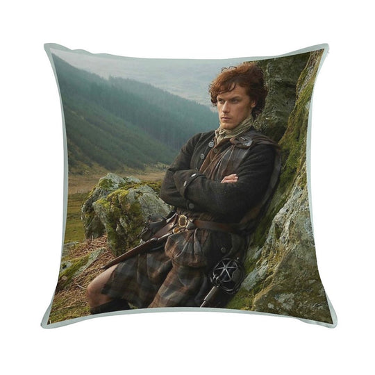 Outlander Jamie Fraser Soft Hidden Zipper Throw Pillow