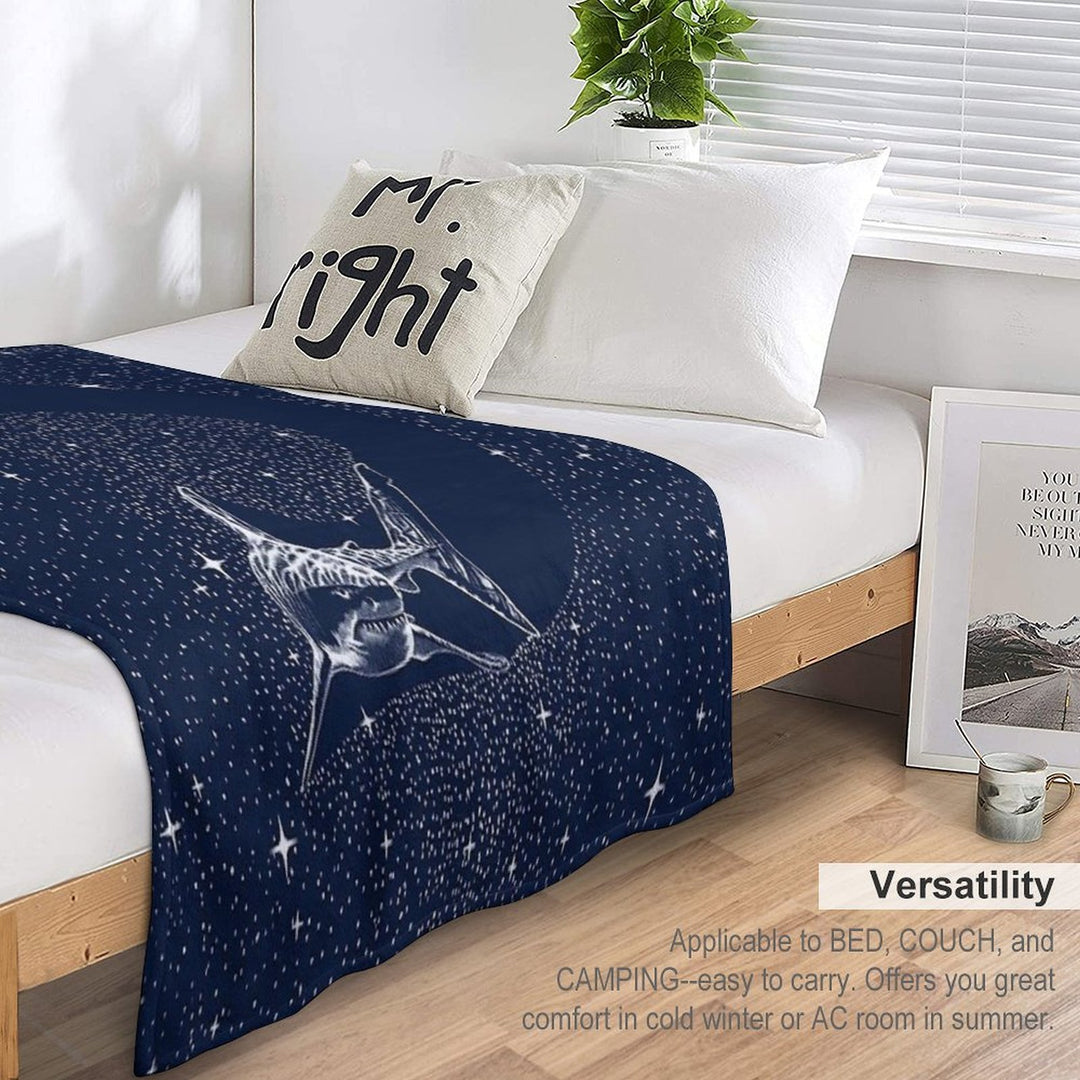 Starry Shark Travel-friendly Throw Blanket
