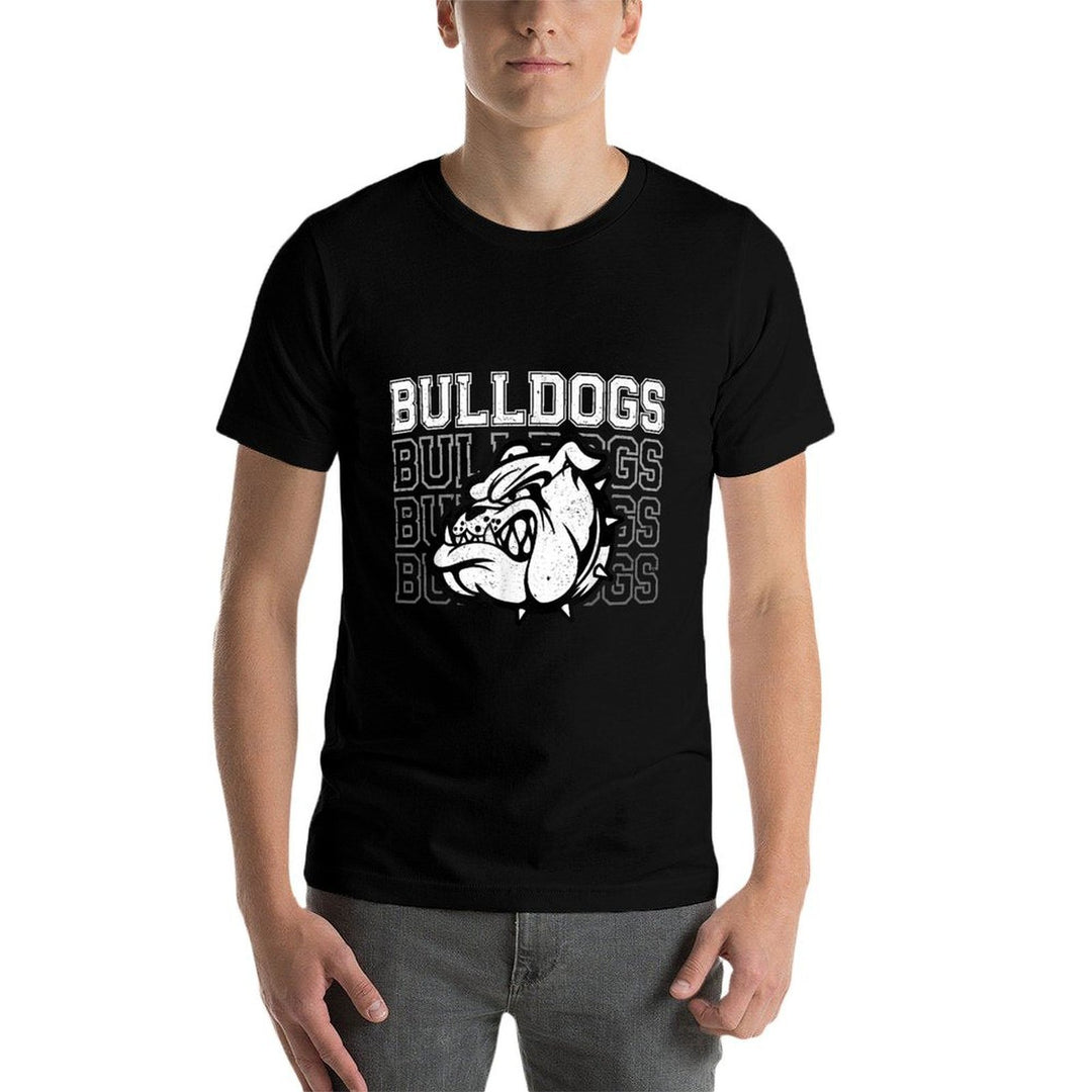 Bulldogs Mascot Team Spirit Vintage Sports Fan  Heathered Texture T-Shirt