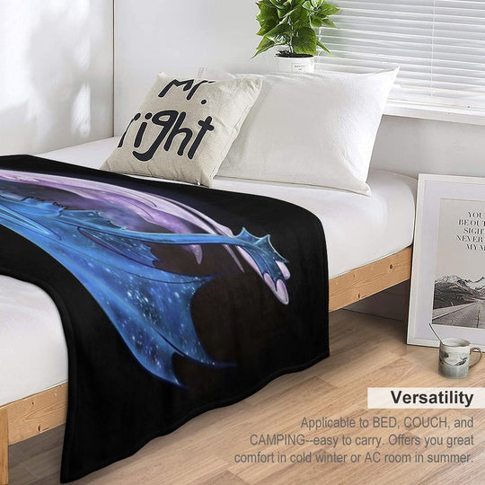 Dragon Heart - Starry Dragons - Toothless And Light Fury Travel-friendly Throw Blanket