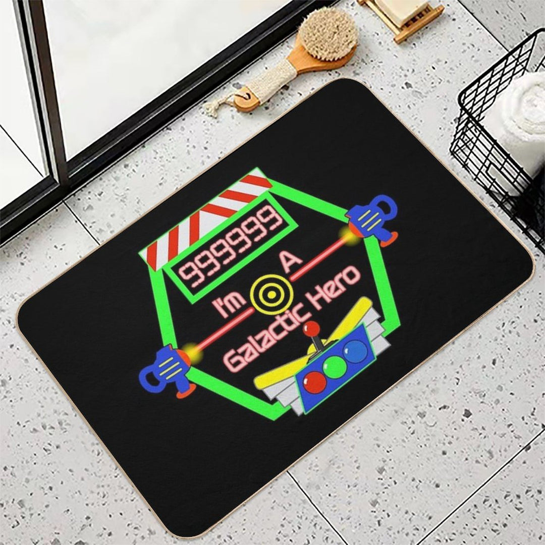 Galactic Hero High Score Theme Park Ride  Easy Maintenance Bath Mat
