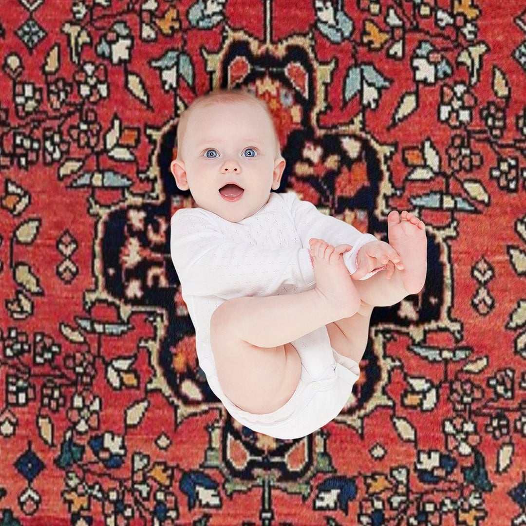 Farahan Arak West Persian Poshti Print Compact Throw Blanket