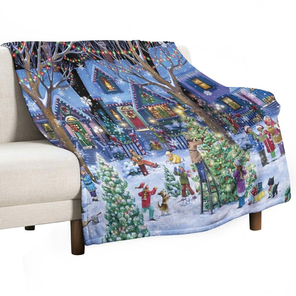 Decorating for Christmas All-season Throw Blanket