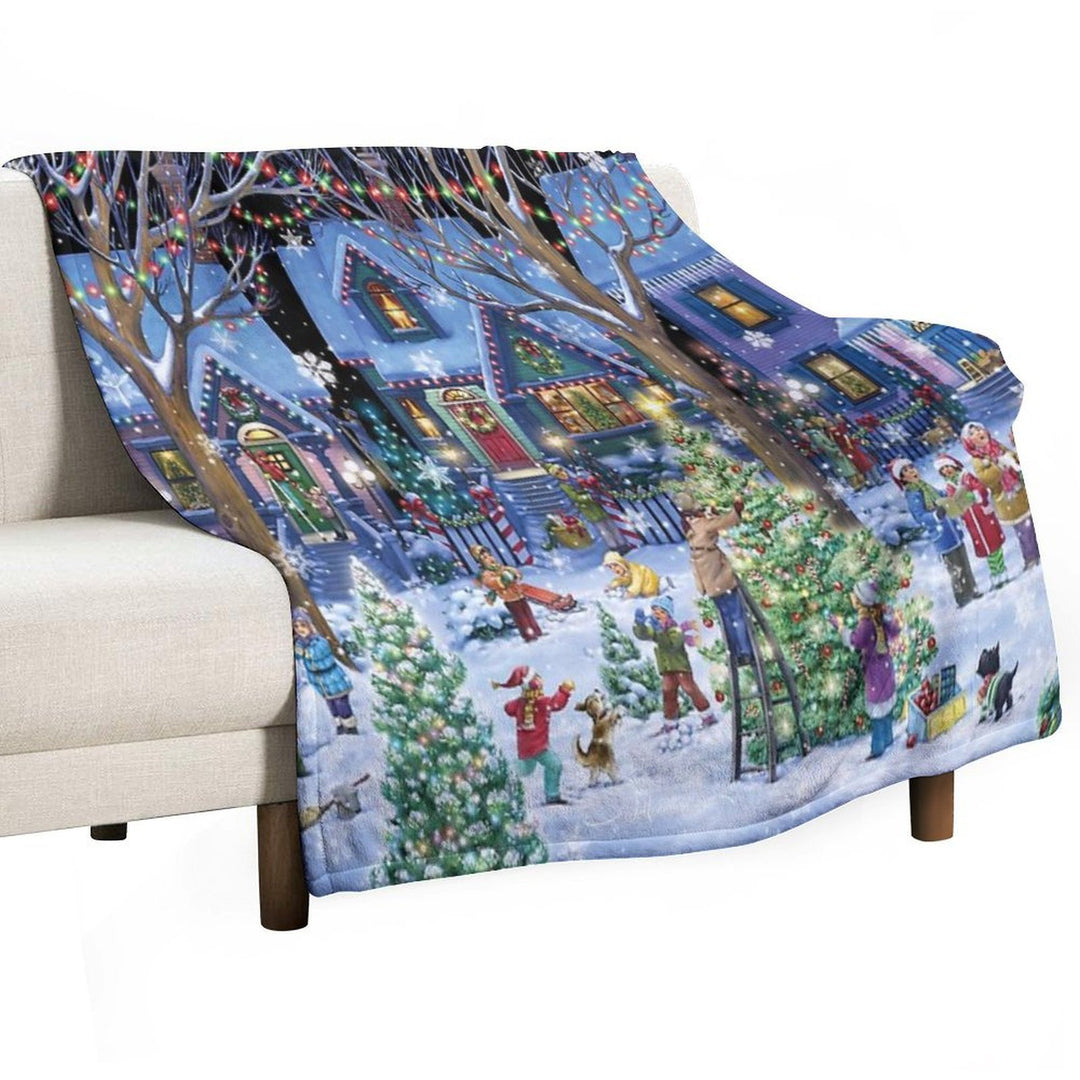 Decorating for Christmas All-season Throw Blanket