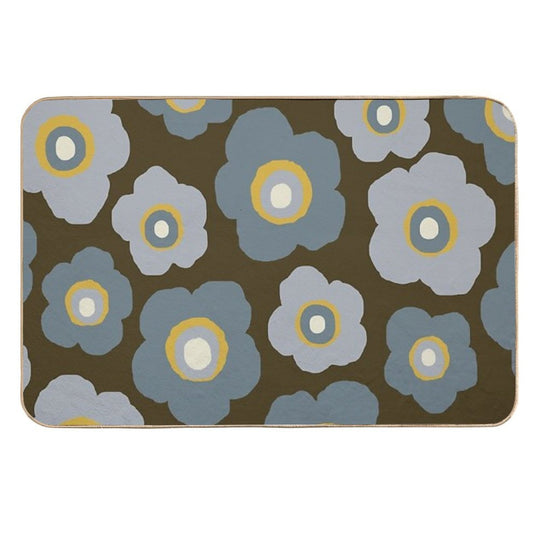 Cozy Scandinavian Flowers  Repositionable Bath Mat