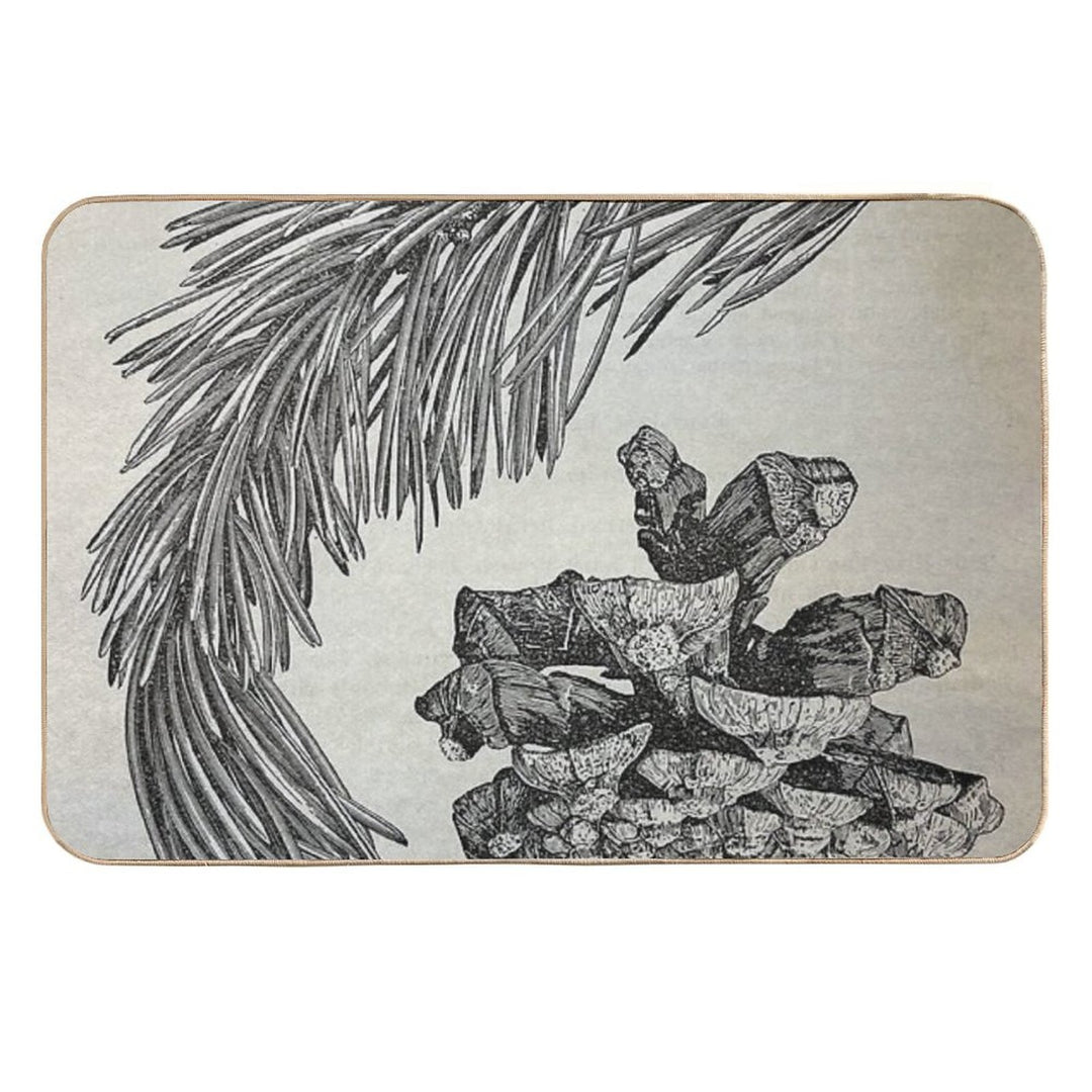 Parry Pine Vintage Etched Plate  Absorbent Bath Mat