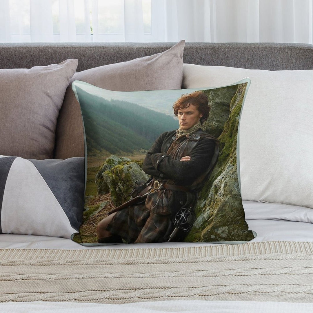Outlander Jamie Fraser Soft Hidden Zipper Throw Pillow