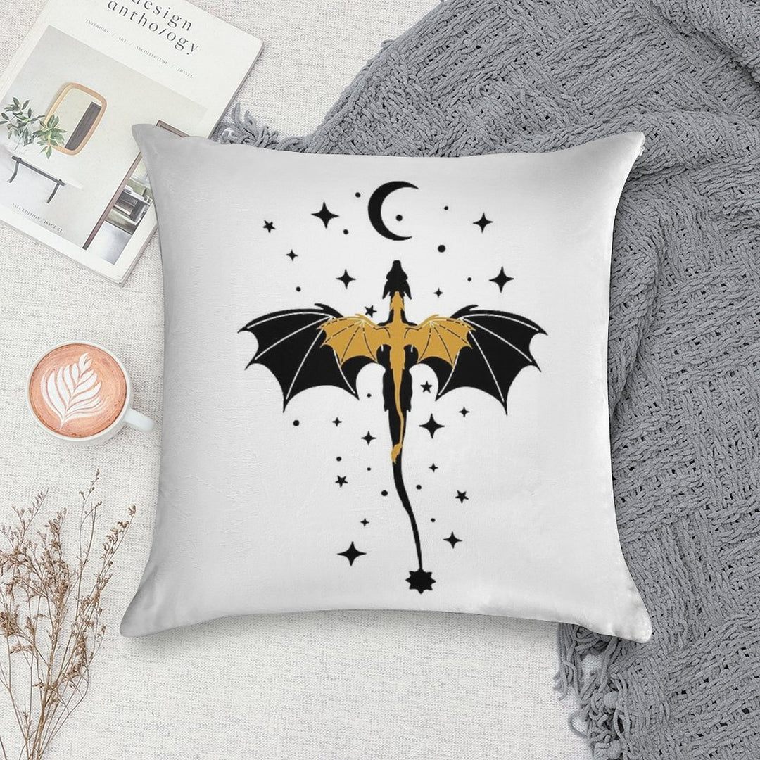 Black And Gold Starry Dragons Soft Style Accent Throw Pillow