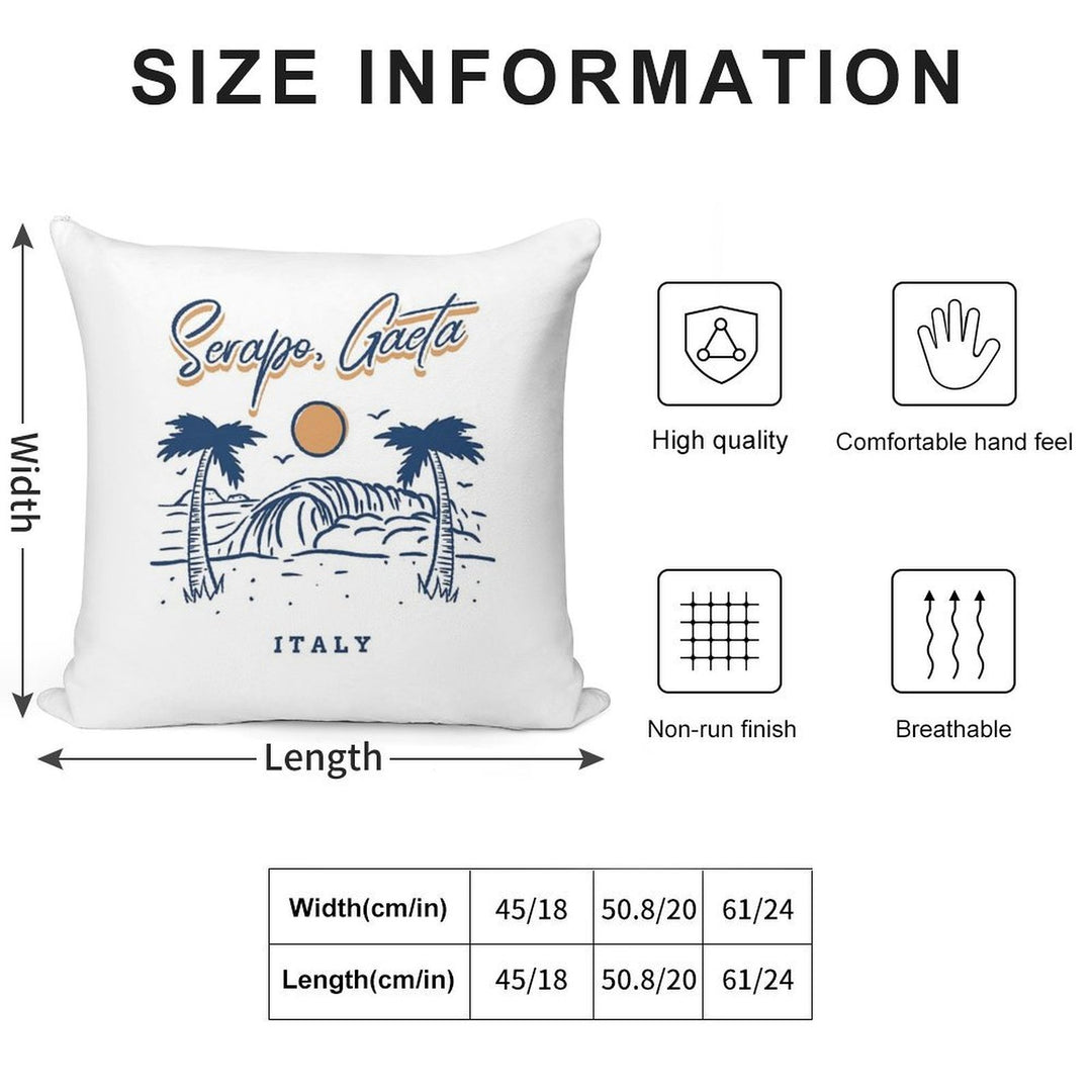 Serapo Gaeta Beach Surfing Italy Soft Gift Ready Throw Pillow