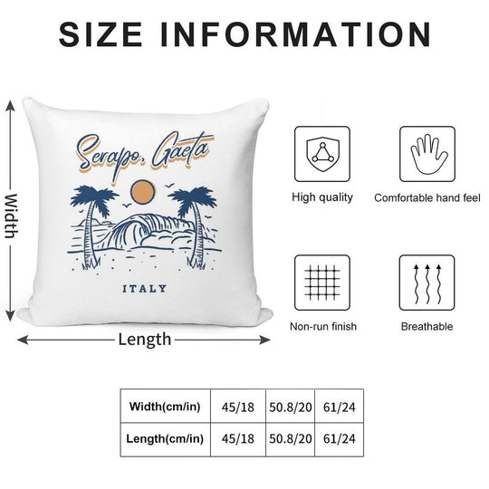 Serapo Gaeta Beach Surfing Italy Soft Gift Ready Throw Pillow
