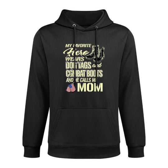 Hero Wears Dog Tags Combat Boots Proud Army Mom Mother Gift Casual Wear Hoodie