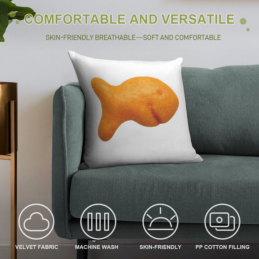 Goldfish Cracker Soft Shrink-Resistant Throw Pillow