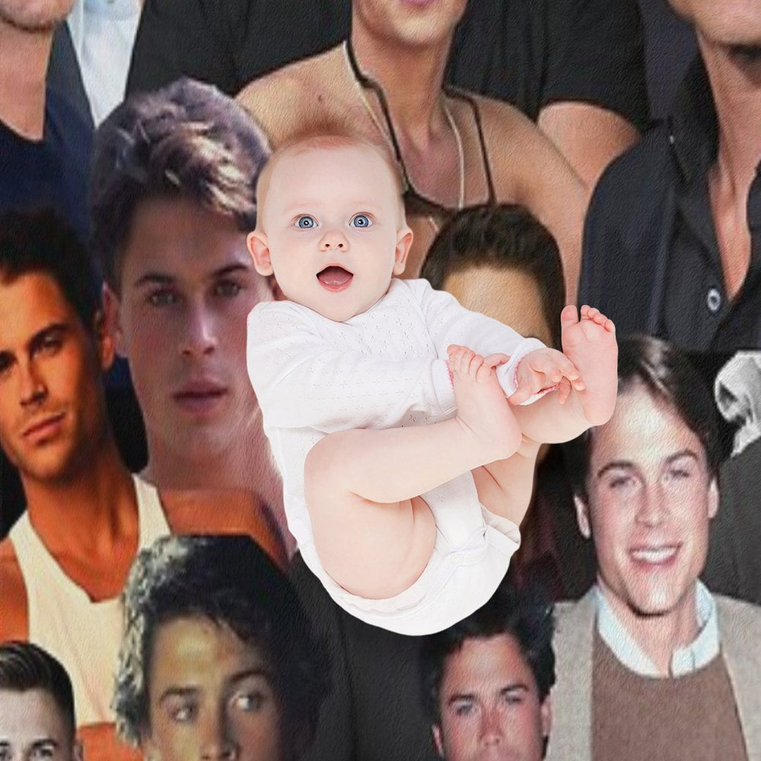 Rob Lowe Photo Collage Plush Throw Blanket