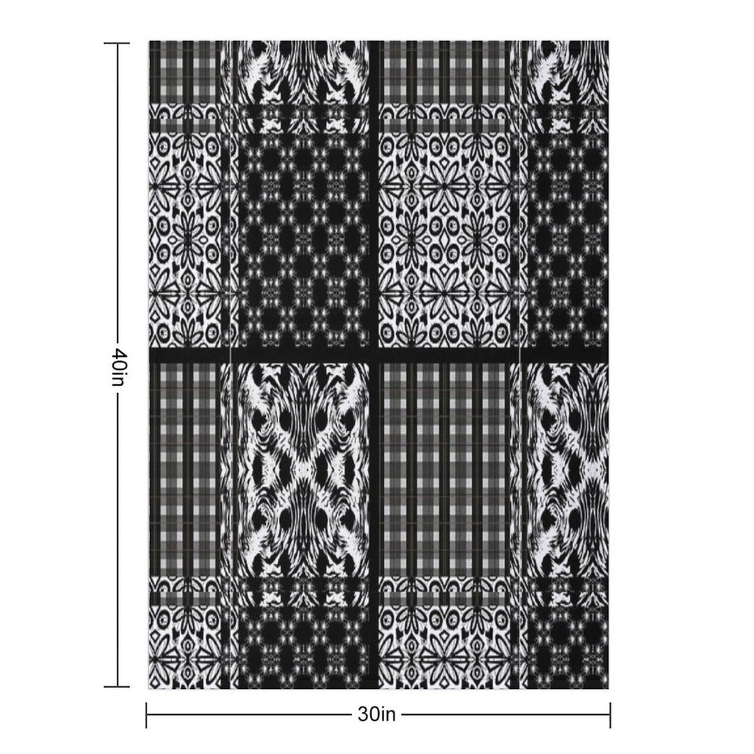 Mixed Black And White Pattern Comfort Throw Blanket