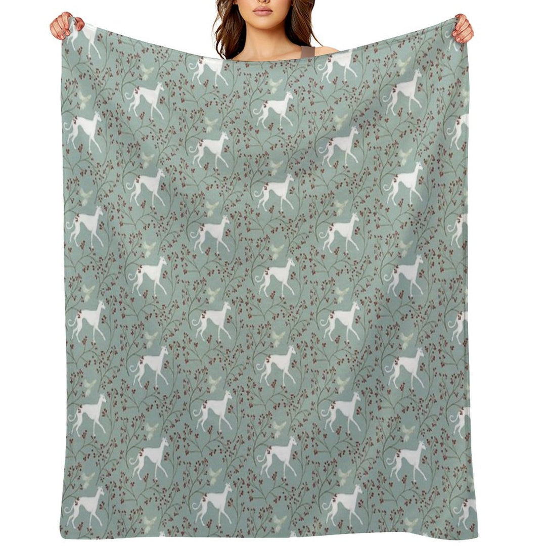 A Greyhound And His Bird Friend Sustainable Throw Blanket