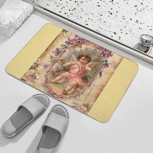 Vintage Angel, Victorian Angel  Long-Lasting Bath Mat