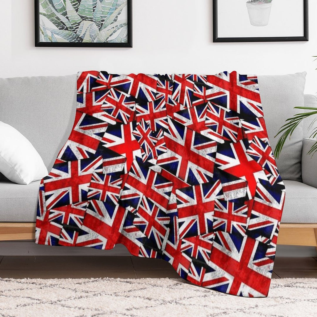 Union Jack British England UK Flag Plush Throw Blanket