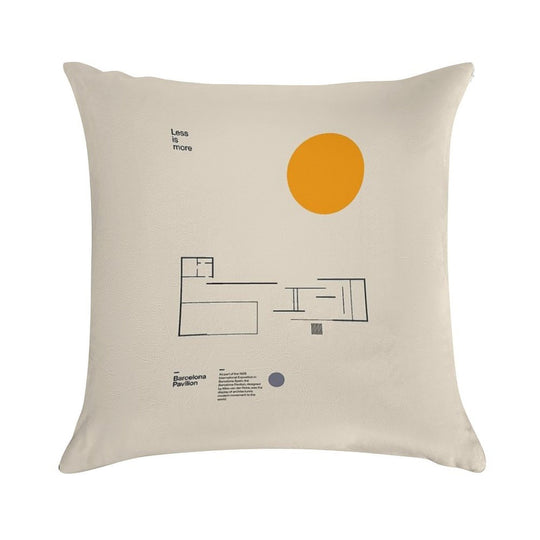 Minimalist Bauhaus Mies Van Der Rohe Barcelona Pavilion Architectural Plan Soft Bedroom Essential Throw Pillow