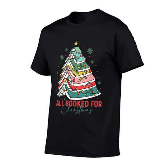 All Booked for Christmas Book Lovers Xmas Tree Lights Funny  Affordable Price T-Shirt