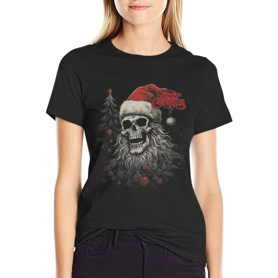 Skeleton Skull Funny Merry Christmas Santa Matching Family  Slim-fit Cut T-Shirt