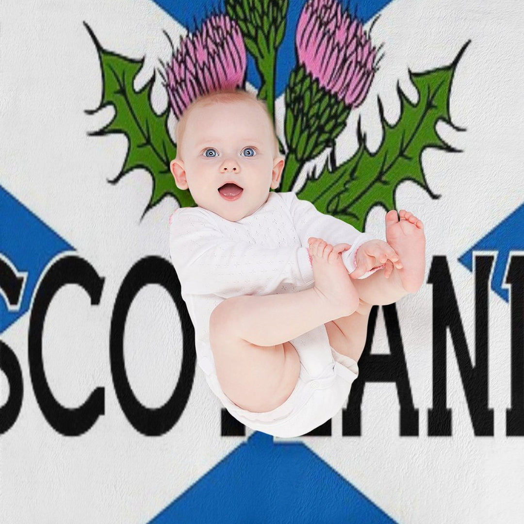 Scotland Saltire Flag - Scottish St Andrews Cross And Thistle, Scottish Pride Shrink-resistant Throw Blanket