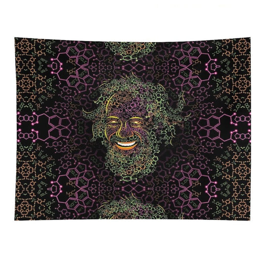 Alexander Shulgin MDMA And 2C-B Molecules Psychedelic Portrait Tapestry