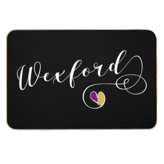 Wexford County Colours Flag Heart, Loch Garman, Ireland, Irish  Non-Slip Bath Mat