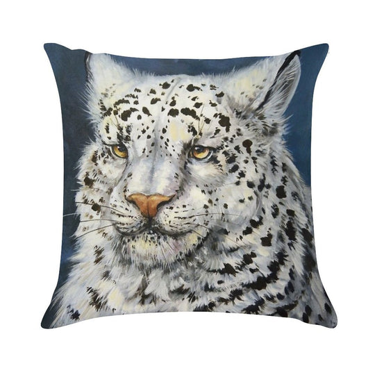 Snow Leopard Soft Hidden Zipper Throw Pillow