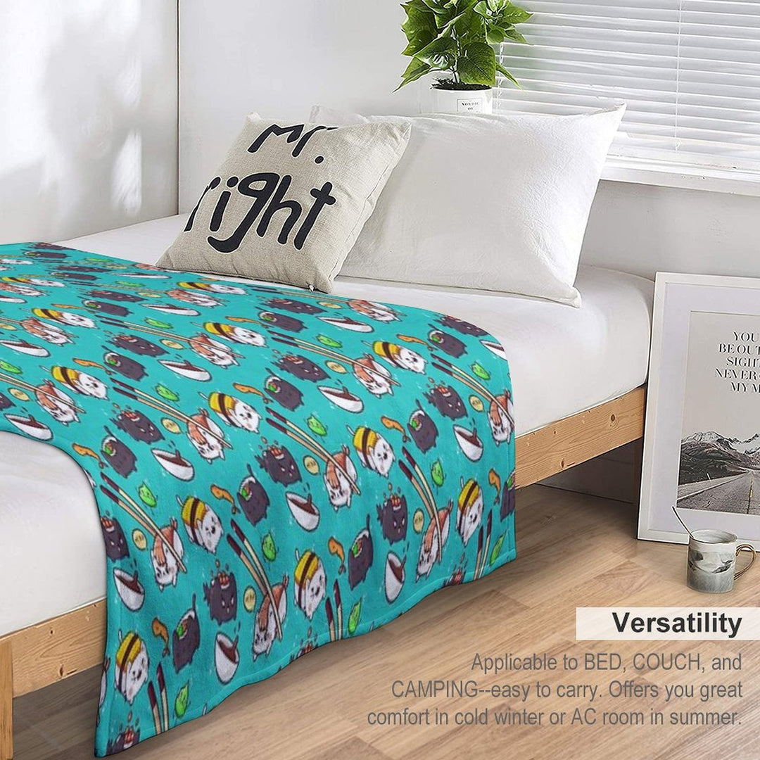 Sushi Cats Shrink-resistant Throw Blanket