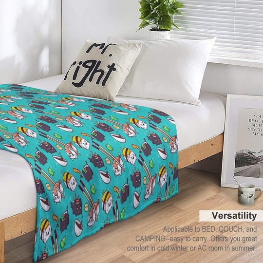Sushi Cats Shrink-resistant Throw Blanket