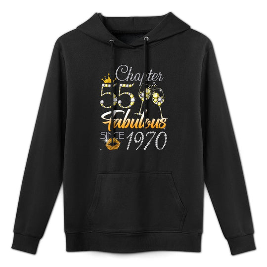 Chapter 55 Fabulous Since 1970 55th Leopard Birthday Queen Layering Staple Hoodie