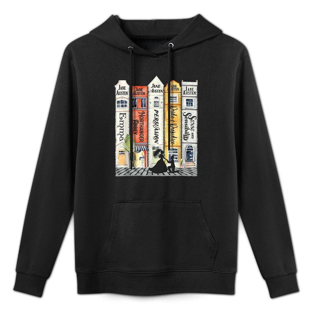 Jane Austen Books Street Romance Reader Bookish Jane Austen Kangaroo Pocket Hoodie