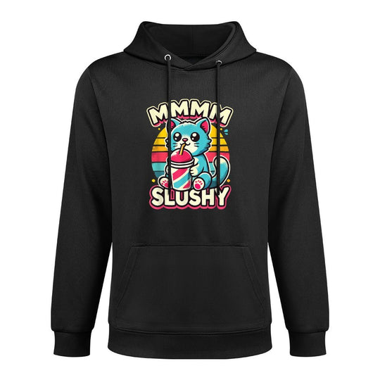 Funny Slushy Cat  Cute Cat Drinking Slushy Casual Wear Hoodie
