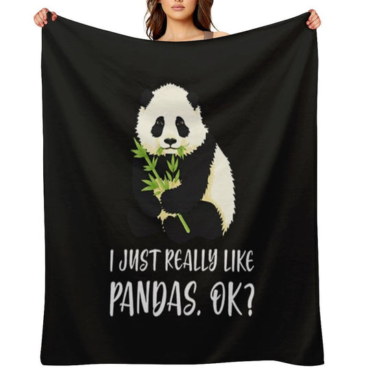I Just Really Like Pandas, OK Eco-conscious Throw Blanket