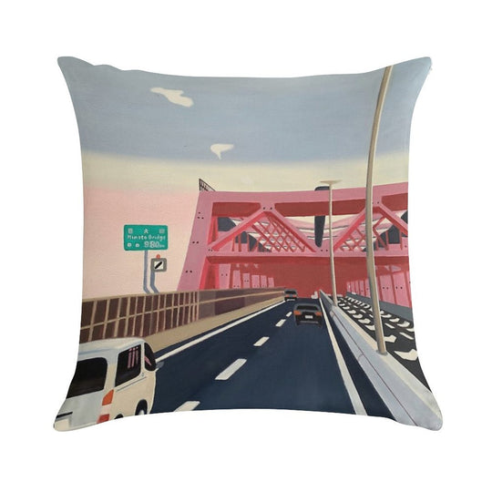 Minato Bridge Soft Easy Maintenance Throw Pillow